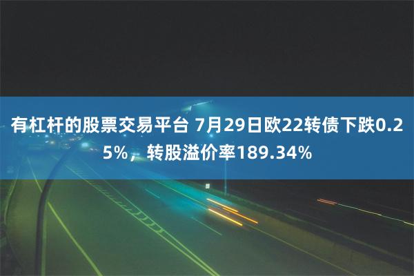 有杠杆的股票交易平台 7月29日欧22转债下跌0.25%，转股溢价率189.34%