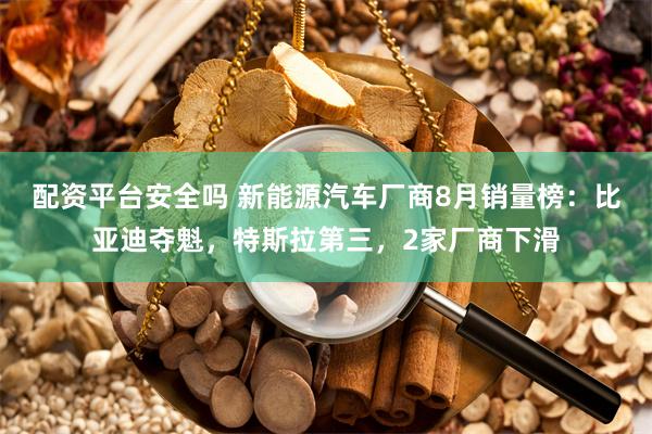 配资平台安全吗 新能源汽车厂商8月销量榜：比亚迪夺魁，特斯拉第三，2家厂商下滑