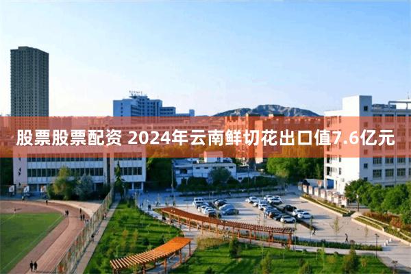 股票股票配资 2024年云南鲜切花出口值7.6亿元